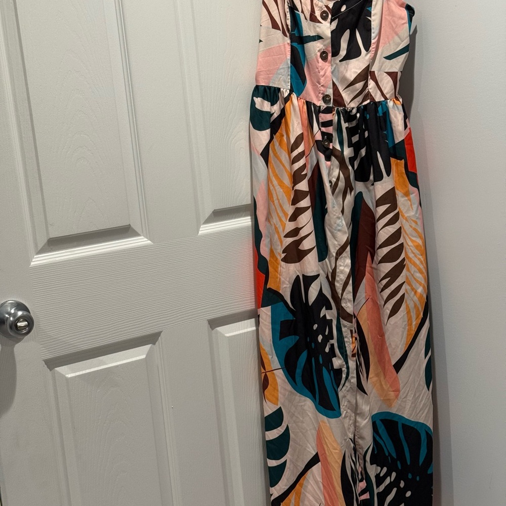 Tropical Print Maxi Dress